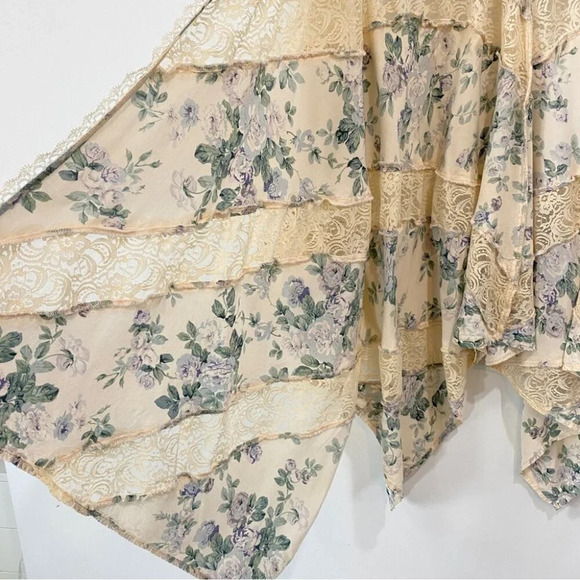 Entro Boho Floral Lace Kimono Open Flowy Cardigan S/M - Picture 11 of 15